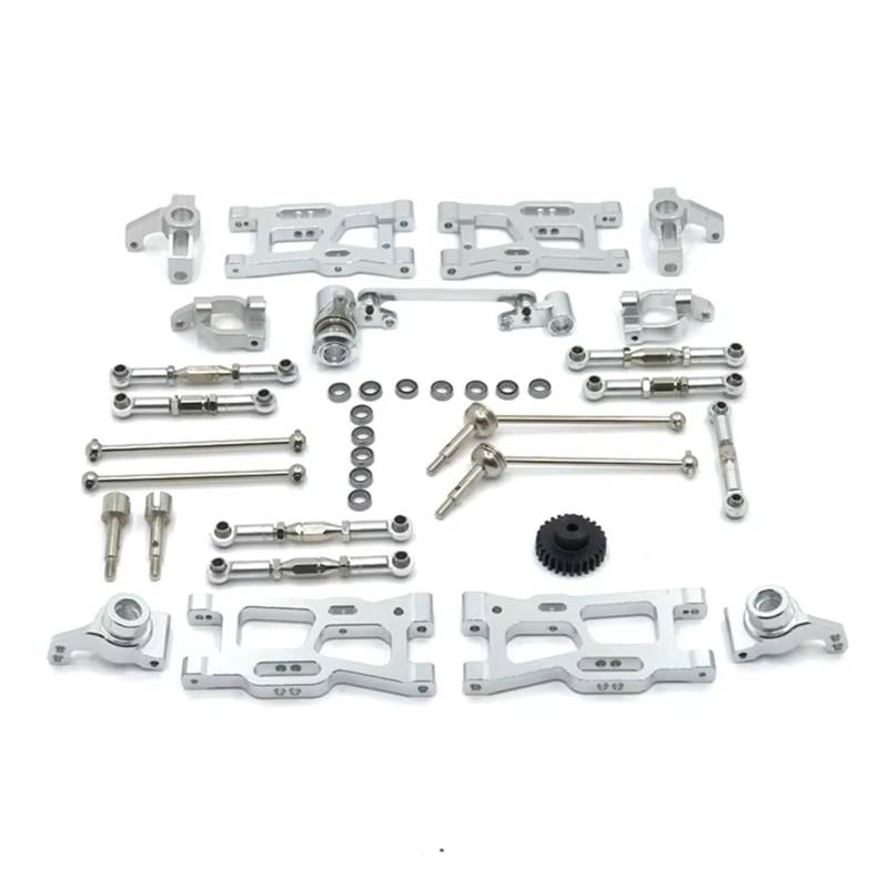 APMXQWIL RC Autoteile Kompatibel Mit Wltoys 144010 144002 124017 124019 124018 144001 124007 RC Teile Upgrade Kit Antriebswelle Zugstange Für Schwingenlenkung(Silver) von APMXQWIL