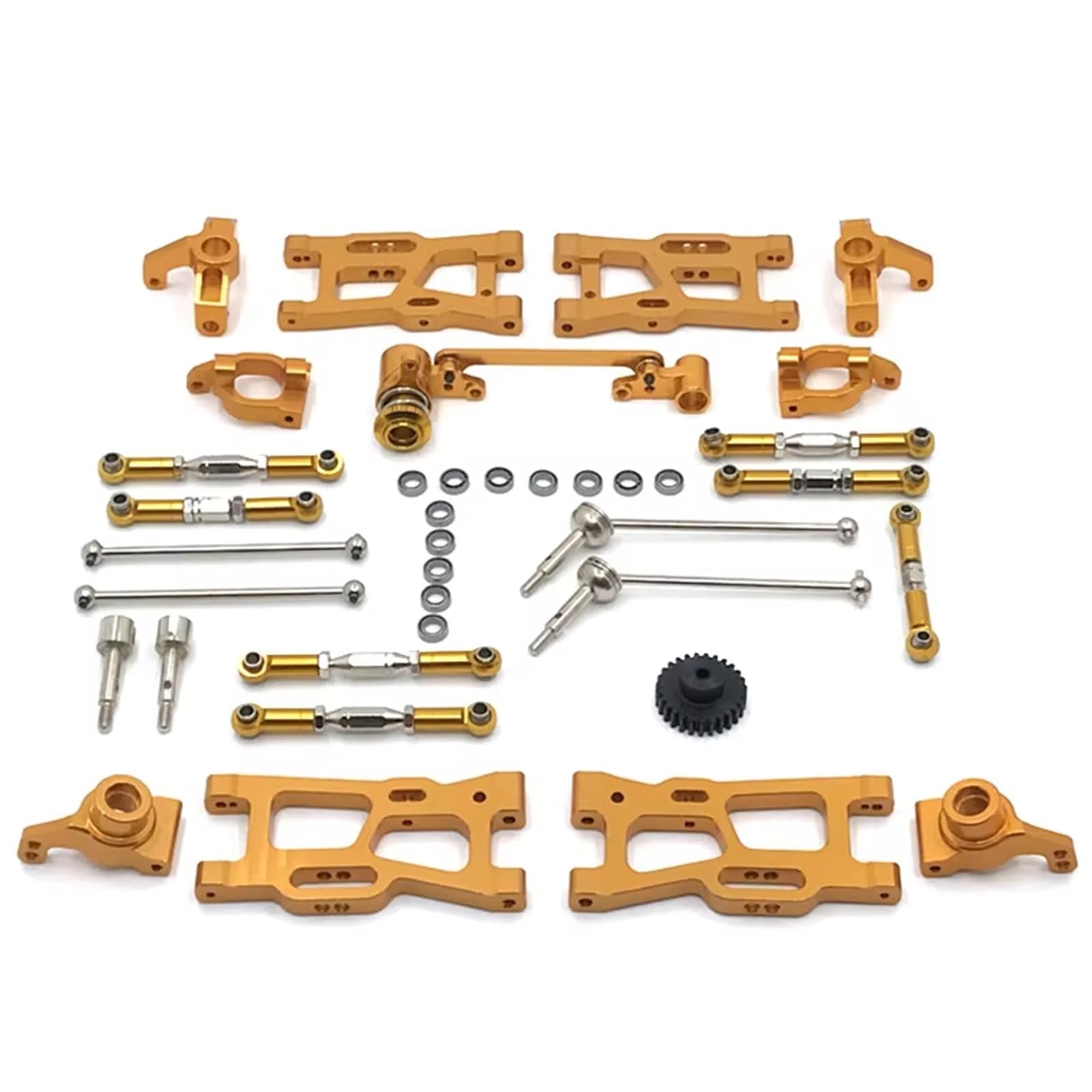 APMXQWIL RC Autoteile Kompatibel Mit Wltoys 144010 144002 124017 124019 124018 144001 124007 RC Teile Upgrade Kit Antriebswelle Zugstange Für Schwingenlenkung(Yellow) von APMXQWIL