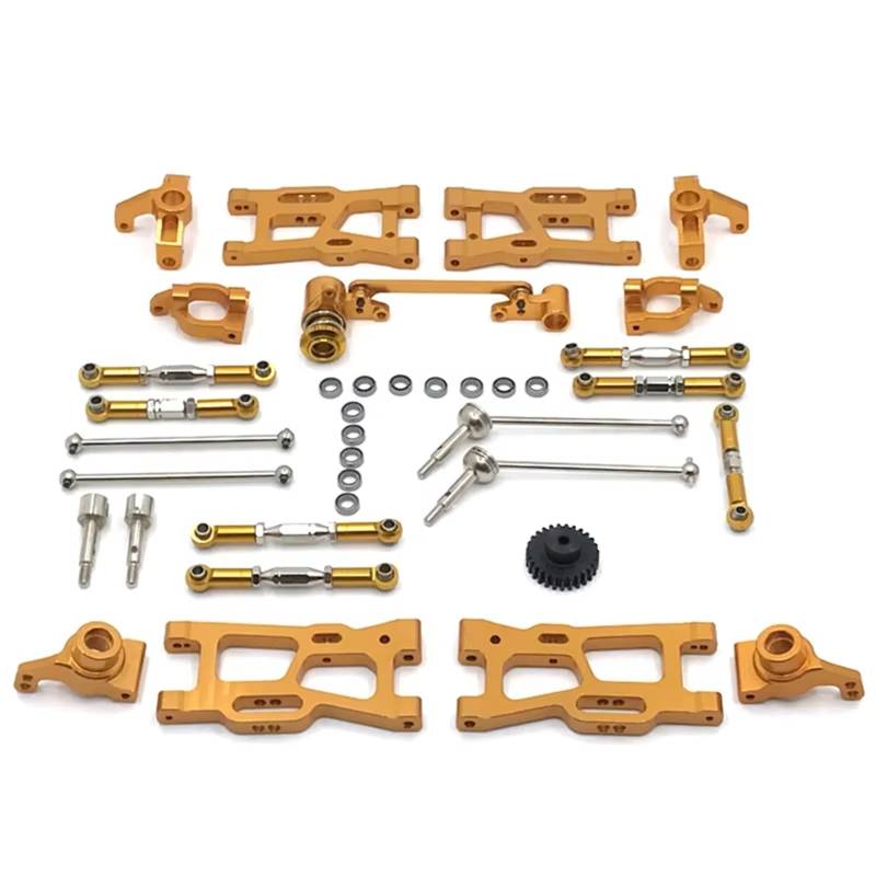 APMXQWIL RC Autoteile Kompatibel Mit Wltoys 144010 144002 124017 124019 124018 144001 124007 RC Teile Upgrade Kit Antriebswelle Zugstange Für Schwingenlenkung(Yellow) von APMXQWIL