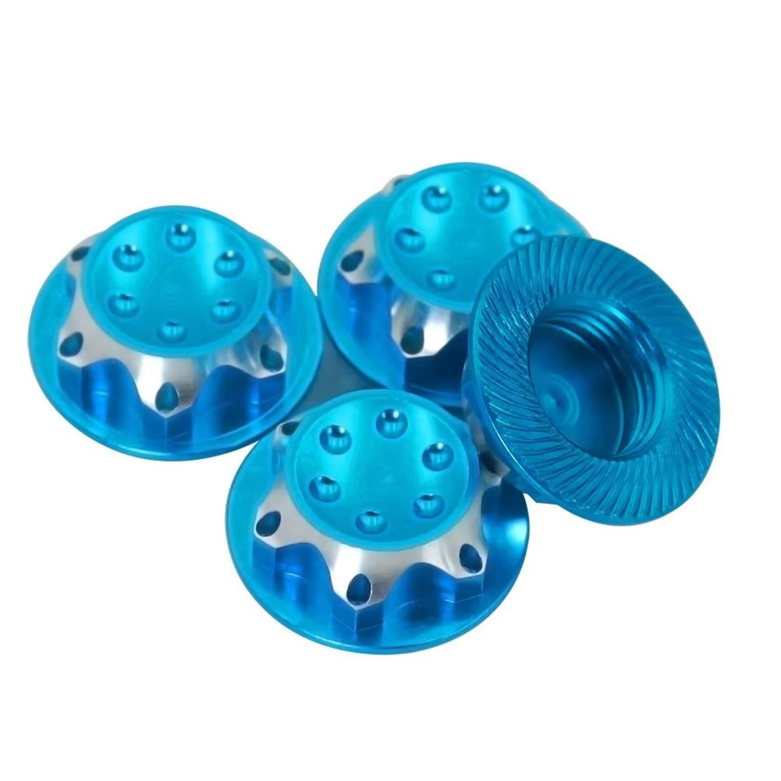 APMXQWIL RC Autoteile Kompatibel Mit X-maxx, Für Summit, Für E-revo, Für Arrma 1:8 RC-Auto, rutschfeste Radkappe, Radnabenabdeckung Aus Aluminiumlegierung, 17-mm-Sechskantmutter(Blue) von APMXQWIL