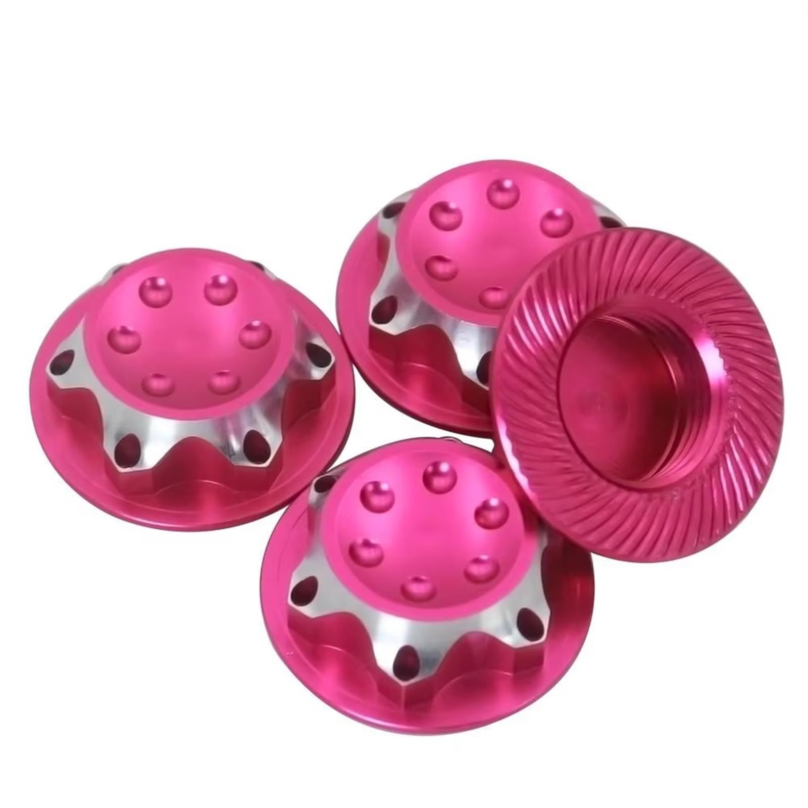APMXQWIL RC Autoteile Kompatibel Mit X-maxx, Für Summit, Für E-revo, Für Arrma 1:8 RC-Auto, rutschfeste Radkappe, Radnabenabdeckung Aus Aluminiumlegierung, 17-mm-Sechskantmutter(Pink) von APMXQWIL