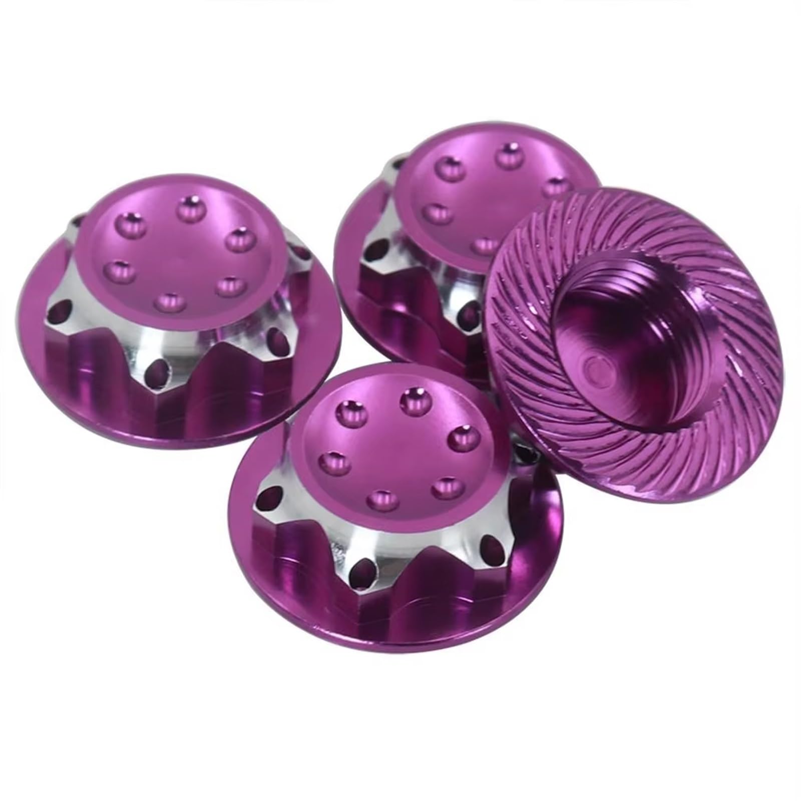 APMXQWIL RC Autoteile Kompatibel Mit X-maxx, Für Summit, Für E-revo, Für Arrma 1:8 RC-Auto, rutschfeste Radkappe, Radnabenabdeckung Aus Aluminiumlegierung, 17-mm-Sechskantmutter(Purple) von APMXQWIL