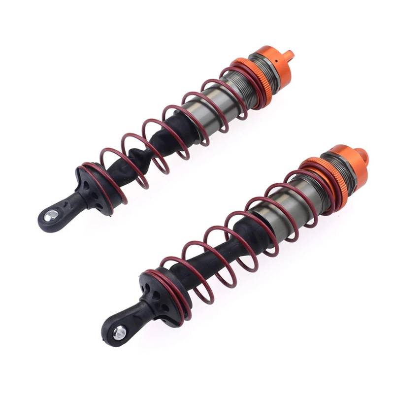 APMXQWIL RC Autoteile Kompatibel Mit ZD Für Racing 08421-V2 08411 08425 1/8 RC Fernbedienung Modellauto Upgrade-Teile Metall 126MM Hintere Stoßdämpfer 8002(Orange) von APMXQWIL