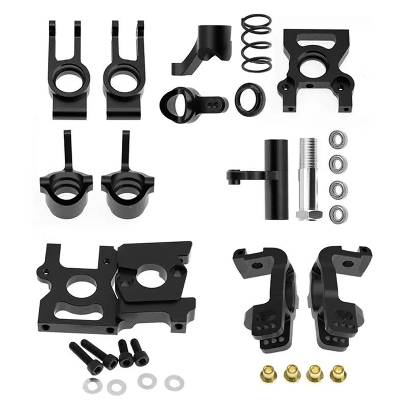 APMXQWIL RC Autoteile Kompatibel Mit ZD Für Racing Für DBX-07 EX-07 DBX07 EX07 1/7 RC Auto Upgrade Teile Metall Kit Lenkung Tasse Lenkung Montage Motor Halterung(Black) von APMXQWIL
