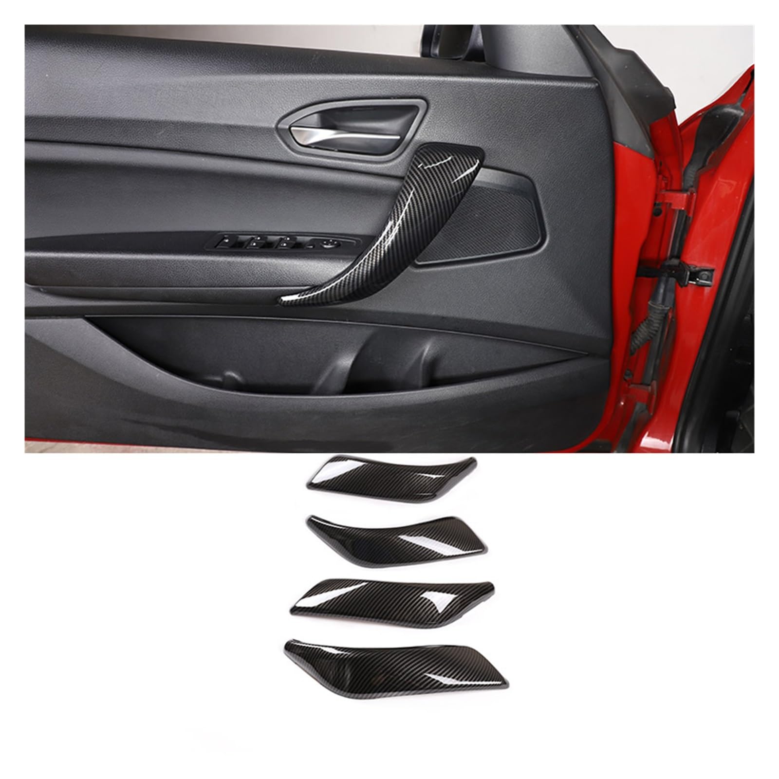 APNWVFO Innenausstattung Formteile Für 1 2 Serie F20 F21 F22 F23 2012-2018 ABS Carbon Fiber Car Center Control Innen Dekoration Aufkleber Auto-Dekor Zubehör(4Piece Style 1) von APNWVFO