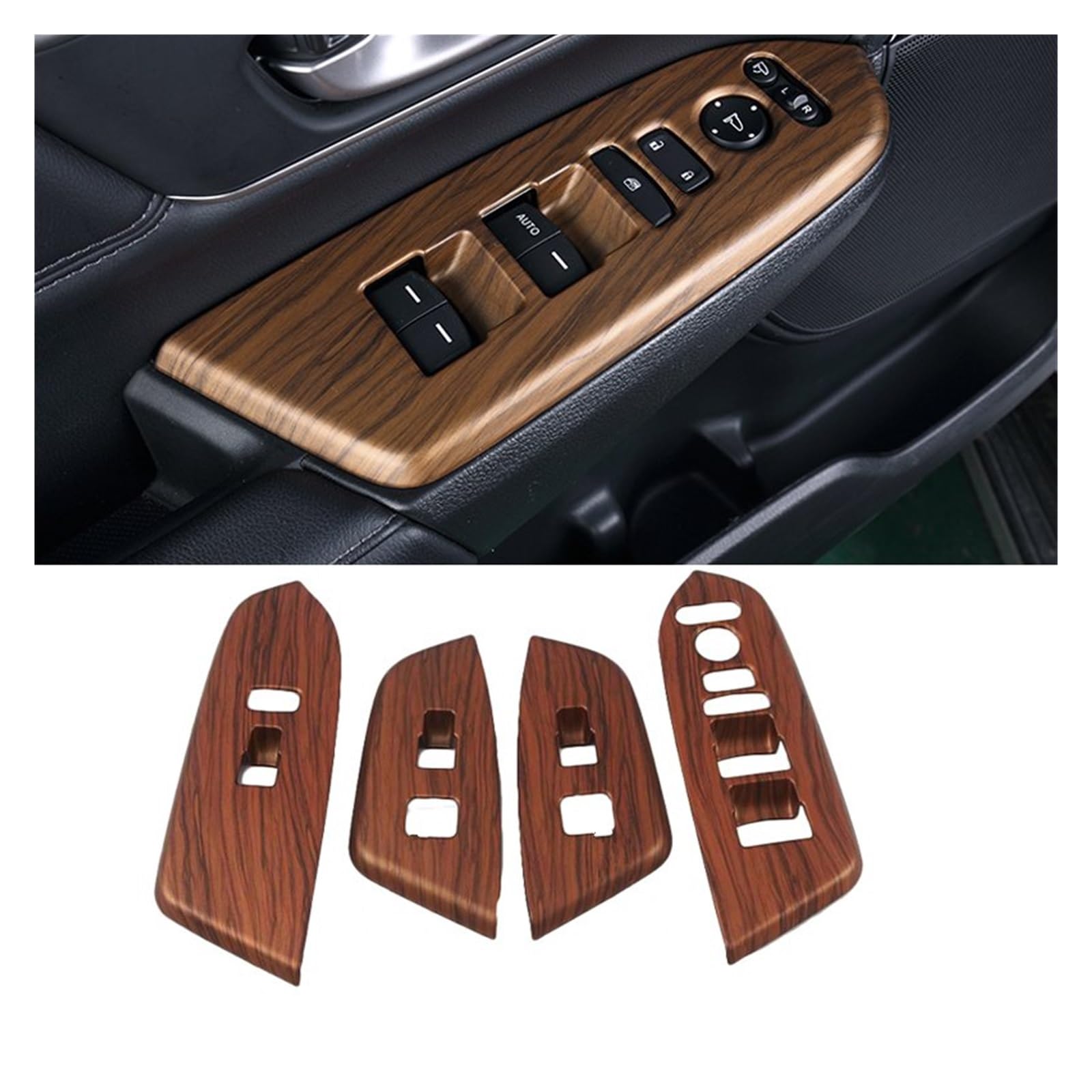 APNWVFO Innenausstattung Formteile Für CRV Für CR-V 2017 2018 2019 2020 Autoinnenraum Pfirsichholzmaserung Innentürgriff Dekorationsrahmen Auto-Dekor Zubehör(High Configuration-B) von APNWVFO
