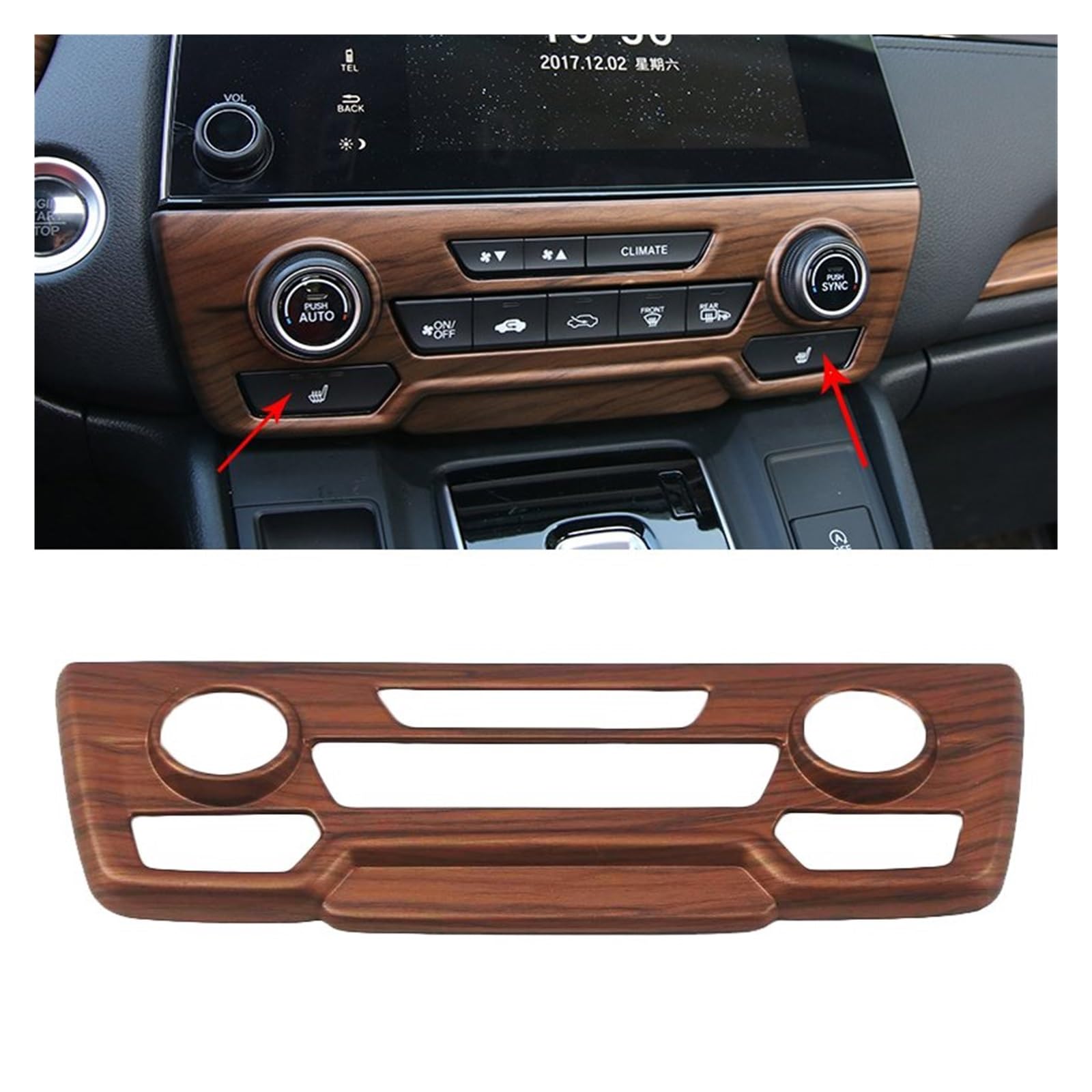 APNWVFO Innenausstattung Formteile Für CRV Für CR-V 2017 2018 2019 2020 Autoinnenraum Pfirsichholzmaserung Innentürgriff Dekorationsrahmen Auto-Dekor Zubehör(High Configuration-D) von APNWVFO