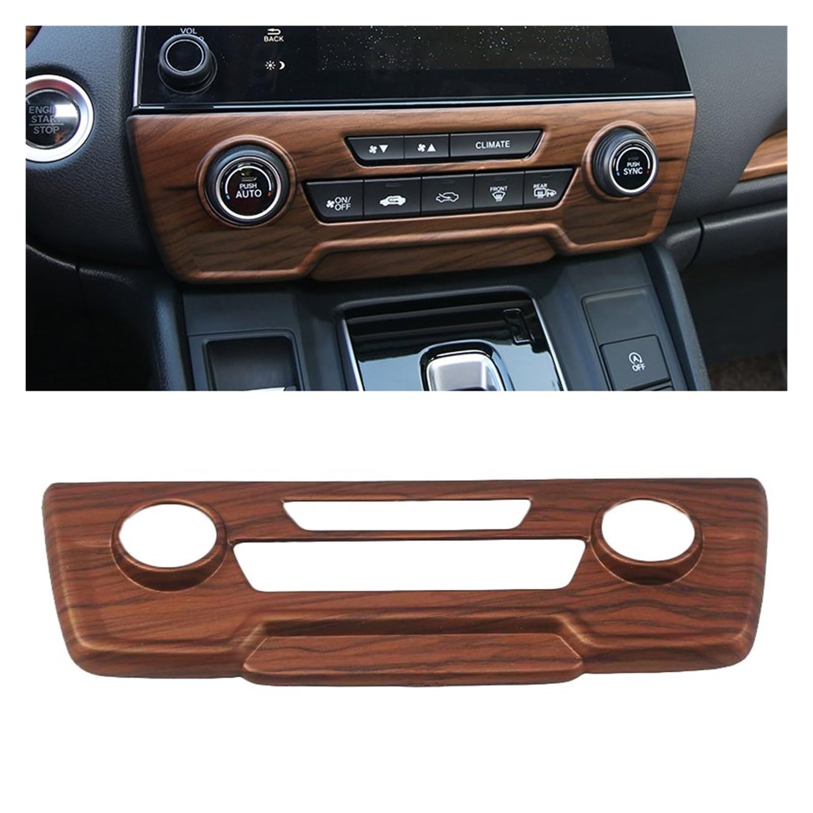 APNWVFO Innenausstattung Formteile Für CRV Für CR-V 2017 2018 2019 2020 Autoinnenraum Pfirsichholzmaserung Innentürgriff Dekorationsrahmen Auto-Dekor Zubehör(Medium Configuration) von APNWVFO