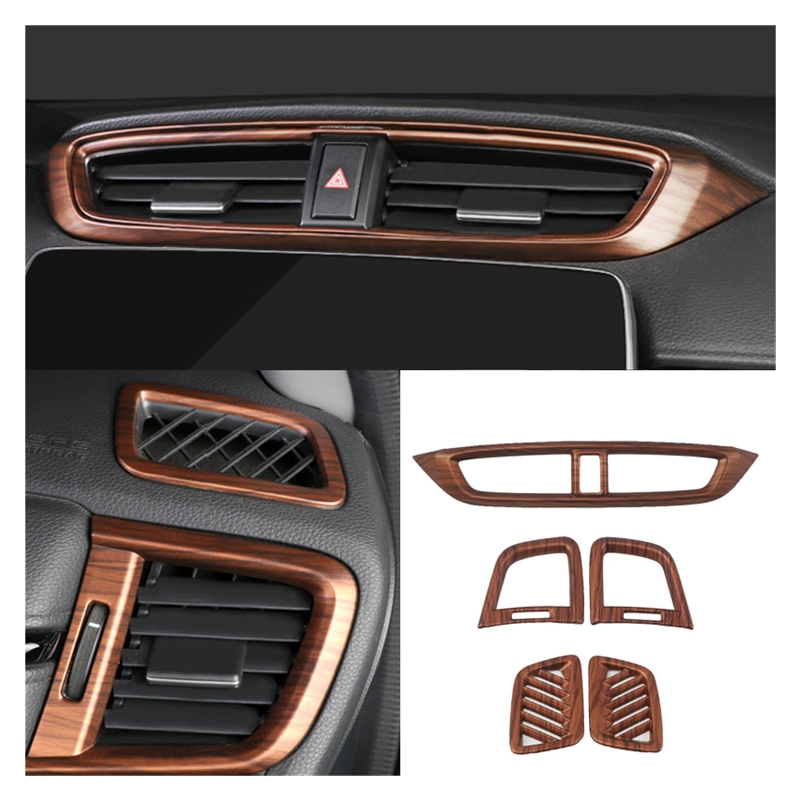 APNWVFO Innenausstattung Formteile Für CRV Für CR-V 2017 2018 2019 2020 Autoinnenraum Pfirsichholzmaserung Innentürgriff Dekorationsrahmen Auto-Dekor Zubehör(Wood Color-B) von APNWVFO