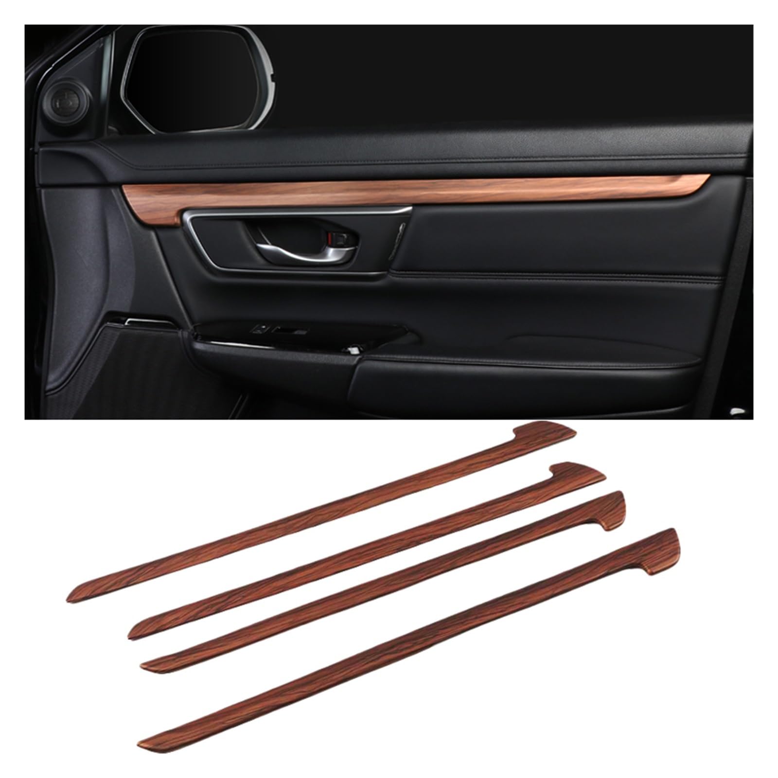 APNWVFO Innenausstattung Formteile Für CRV Für CR-V 2017 2018 2019 2020 Autoinnenraum Pfirsichholzmaserung Innentürgriff Dekorationsrahmen Auto-Dekor Zubehör(Wood Color-E) von APNWVFO
