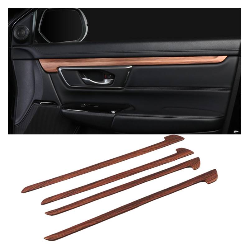 APNWVFO Innenausstattung Formteile Für CRV Für CR-V 2017 2018 2019 2020 Autoinnenraum Pfirsichholzmaserung Innentürgriff Dekorationsrahmen Auto-Dekor Zubehör(Wood Color-E) von APNWVFO