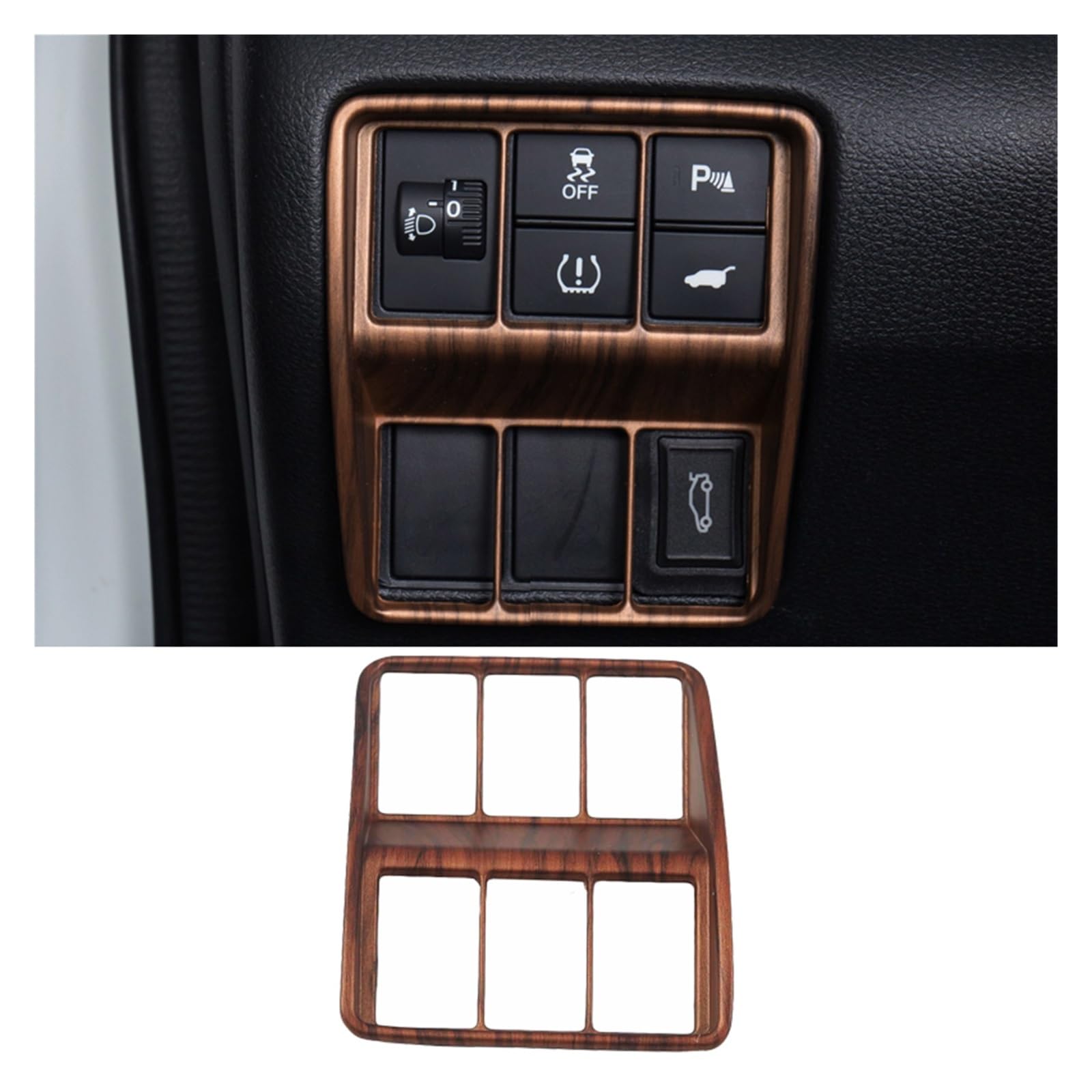 APNWVFO Innenausstattung Formteile Für CRV Für CR-V 2017 2018 2019 2020 Autoinnenraum Pfirsichholzmaserung Innentürgriff Dekorationsrahmen Auto-Dekor Zubehör(Wood Color-H) von APNWVFO