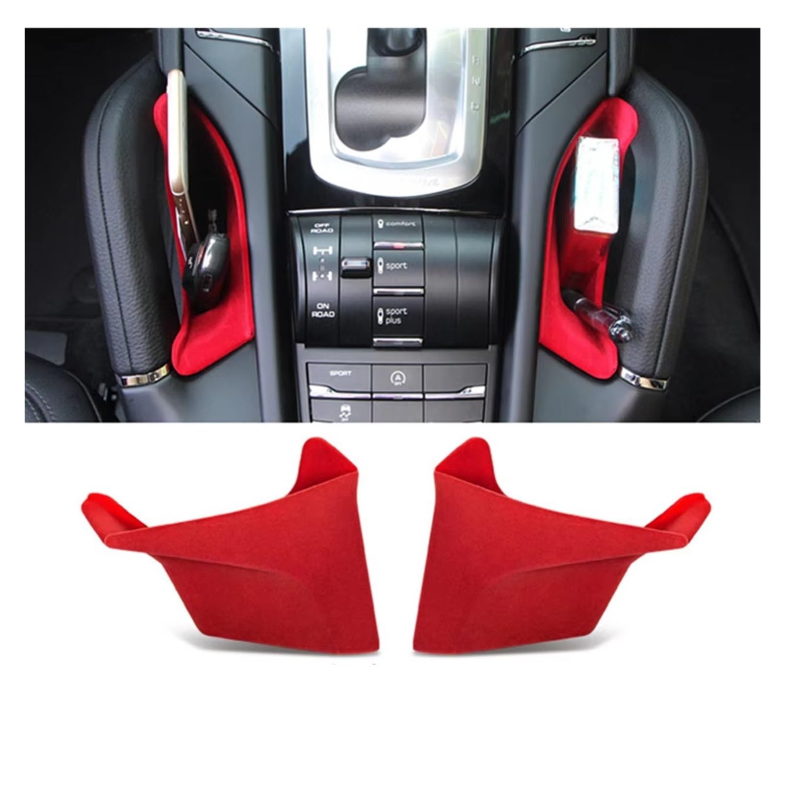 APNWVFO Innenausstattung Formteile Für Cayenne 2011 2012 2013 2014 2015 2016 2017 Auto Zentrale Armlehne Storage Box Container Organizer Fach Halter Auto-Dekor Zubehör(Red) von APNWVFO