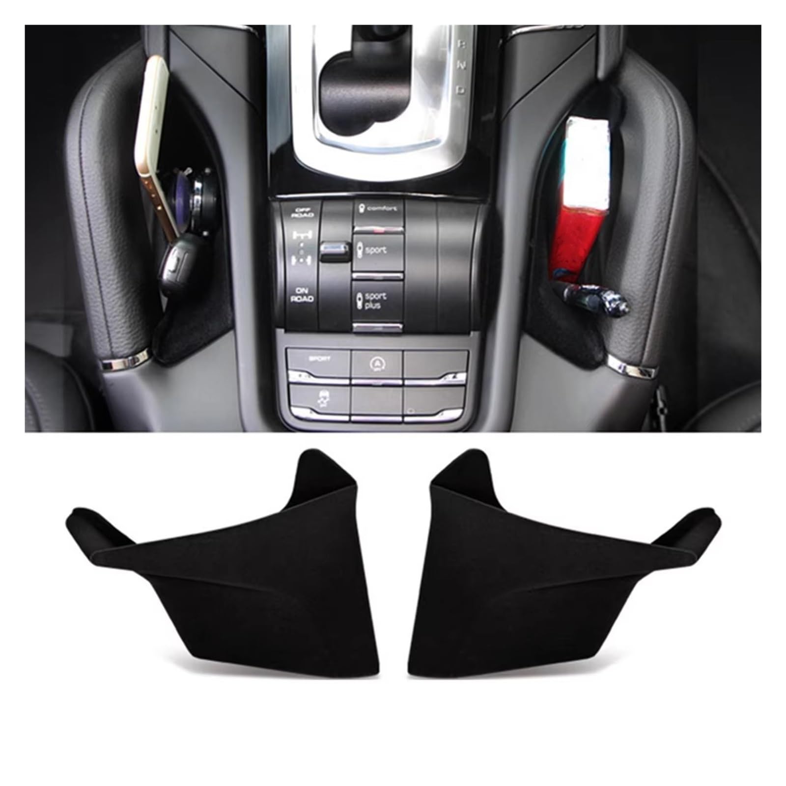 APNWVFO Innenausstattung Formteile Für Cayenne 2011 2012 2013 2014 2015 2016 2017 Auto Zentrale Armlehne Storage Box Container Organizer Fach Halter Auto-Dekor Zubehör(Schwarz) von APNWVFO