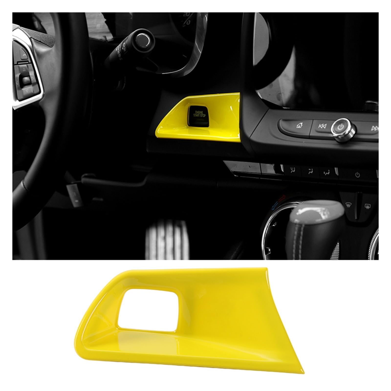 APNWVFO Innenausstattung Formteile Für Chevrolet Für Camaro 2017 2018 2019 2020 2021 2022 Up Auto Motor Start Stop Eine Taste Start Schalter Dekoration Abdeckung Auto-Dekor Zubehör(Yellow) von APNWVFO