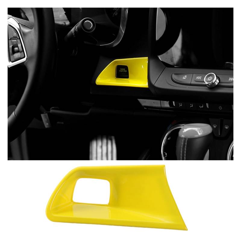 APNWVFO Innenausstattung Formteile Für Chevrolet Für Camaro 2017 2018 2019 2020 2021 2022 Up Auto Motor Start Stop Eine Taste Start Schalter Dekoration Abdeckung Auto-Dekor Zubehör(Yellow) von APNWVFO