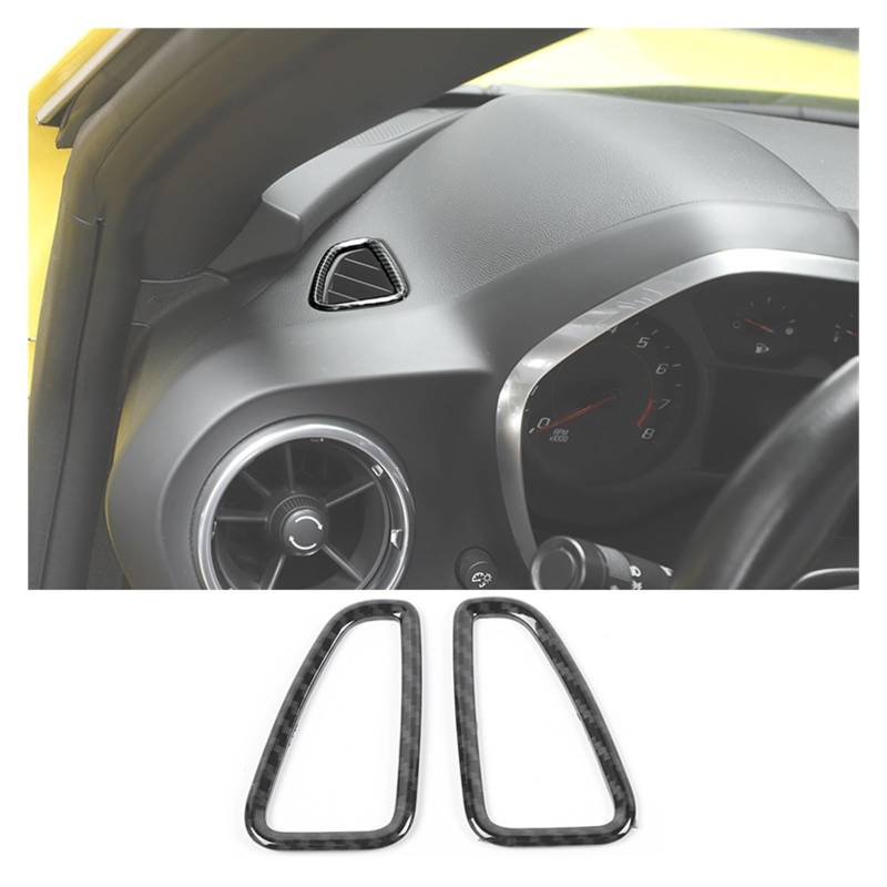 APNWVFO Innenausstattung Formteile Für Chevrolet Für Camaro 2017 2018 2019 2020 Innenausstattung Auto-Armaturenbrett Air Vent Outlet Dekoration Abdeckung Trim Auto-Dekor Zubehör(Carbon Fiber Grain) von APNWVFO