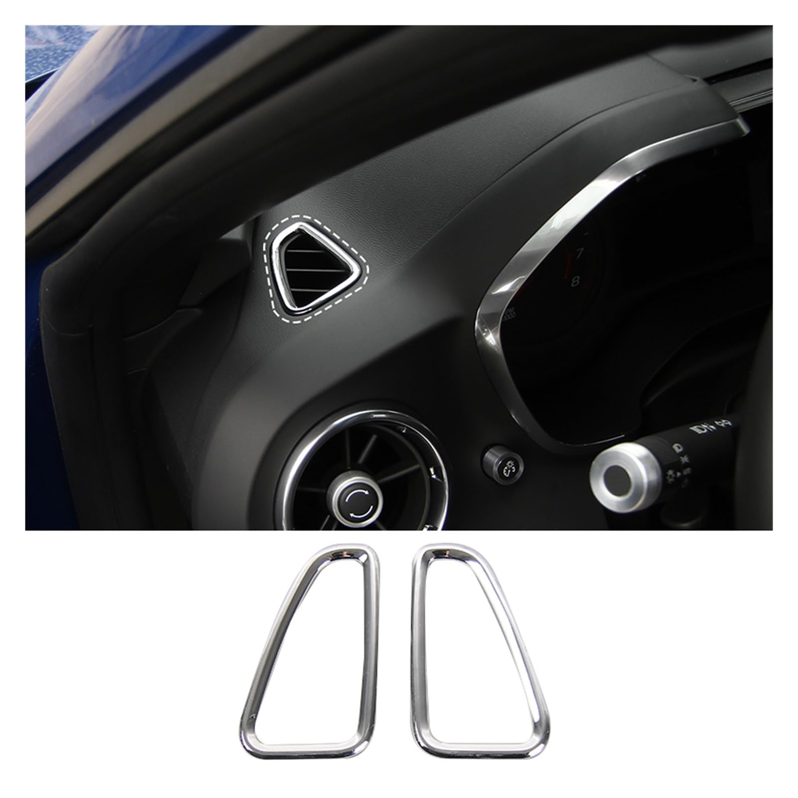 APNWVFO Innenausstattung Formteile Für Chevrolet Für Camaro 2017 2018 2019 2020 Innenausstattung Auto-Armaturenbrett Air Vent Outlet Dekoration Abdeckung Trim Auto-Dekor Zubehör(Chrome) von APNWVFO