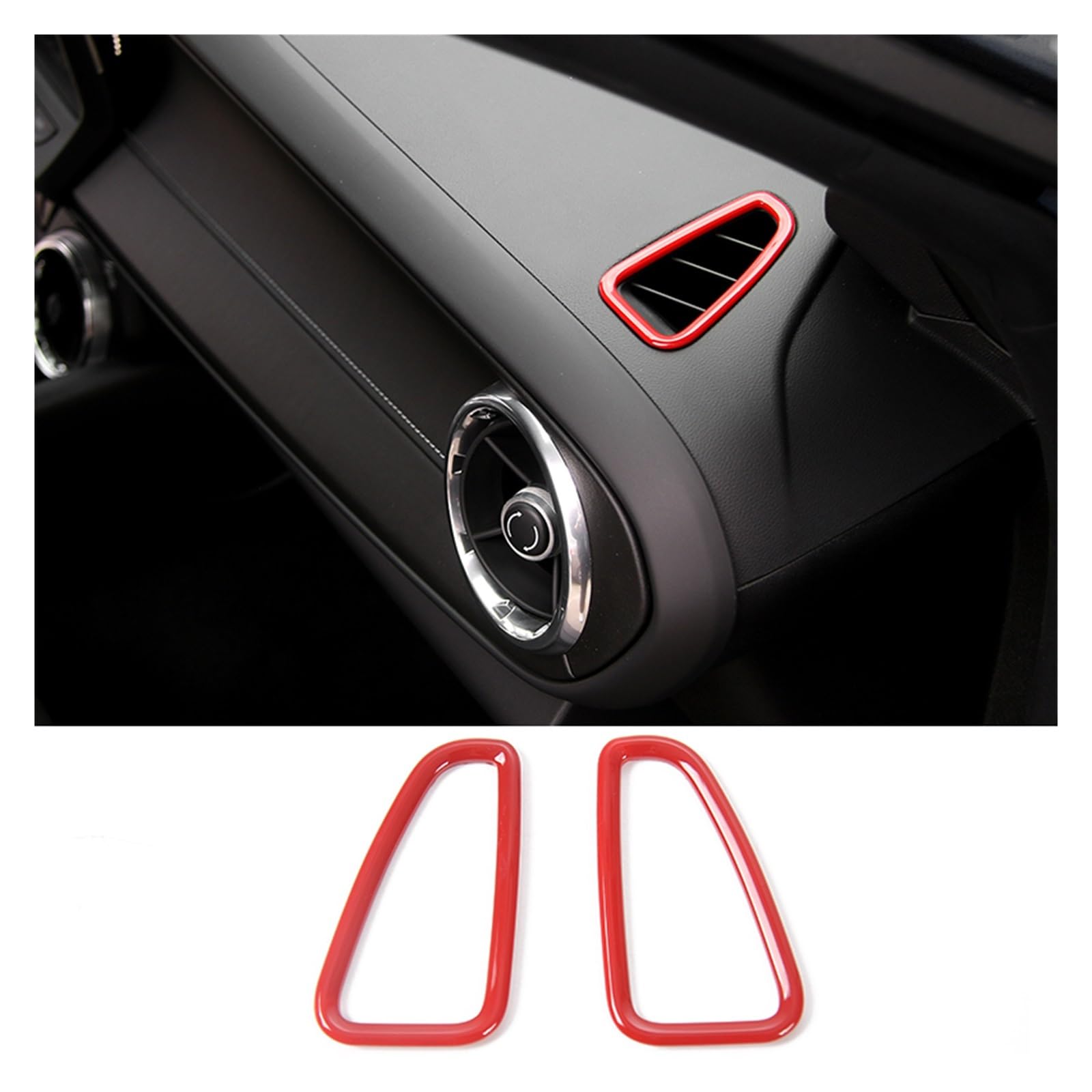 APNWVFO Innenausstattung Formteile Für Chevrolet Für Camaro 2017 2018 2019 2020 Innenausstattung Auto-Armaturenbrett Air Vent Outlet Dekoration Abdeckung Trim Auto-Dekor Zubehör(Red) von APNWVFO
