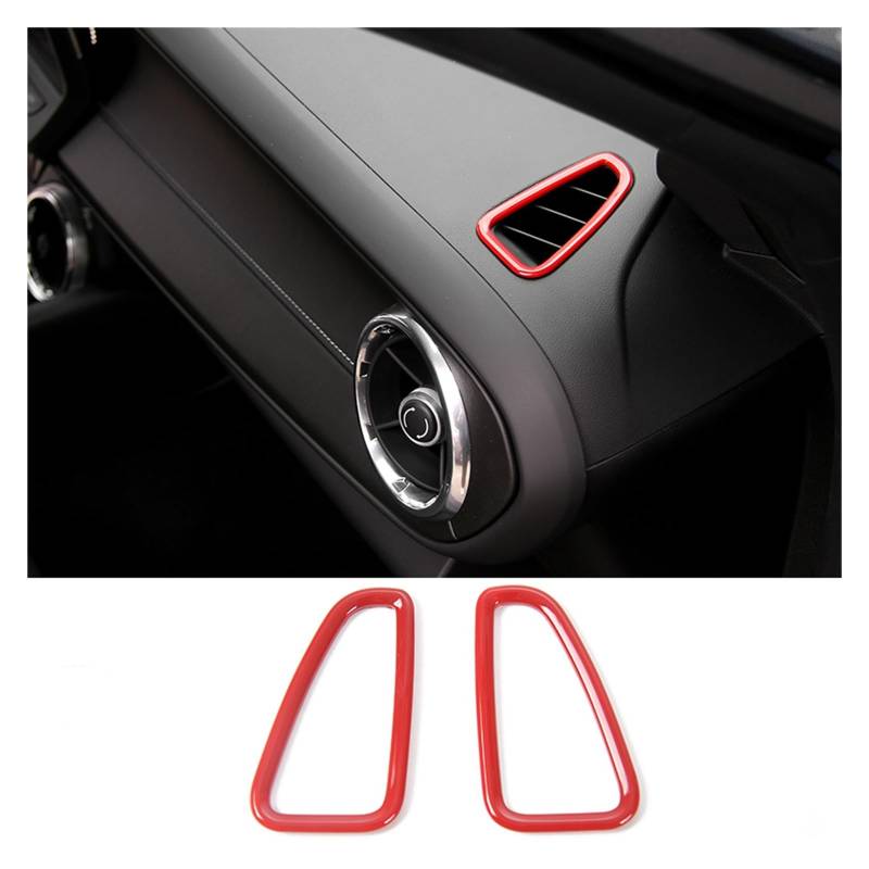 APNWVFO Innenausstattung Formteile Für Chevrolet Für Camaro 2017 2018 2019 2020 Innenausstattung Auto-Armaturenbrett Air Vent Outlet Dekoration Abdeckung Trim Auto-Dekor Zubehör(Red) von APNWVFO