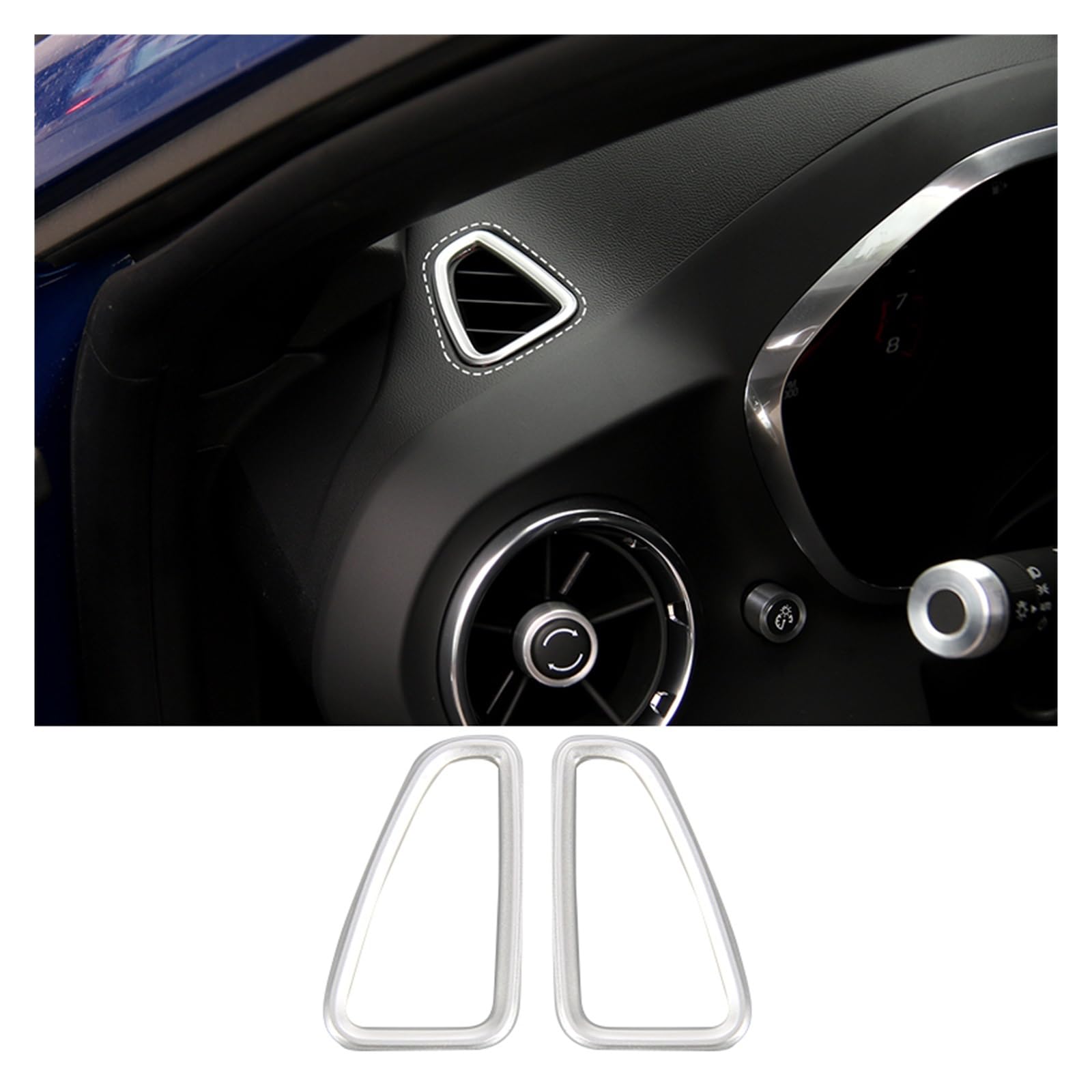 APNWVFO Innenausstattung Formteile Für Chevrolet Für Camaro 2017 2018 2019 2020 Innenausstattung Auto-Armaturenbrett Air Vent Outlet Dekoration Abdeckung Trim Auto-Dekor Zubehör(Silber) von APNWVFO