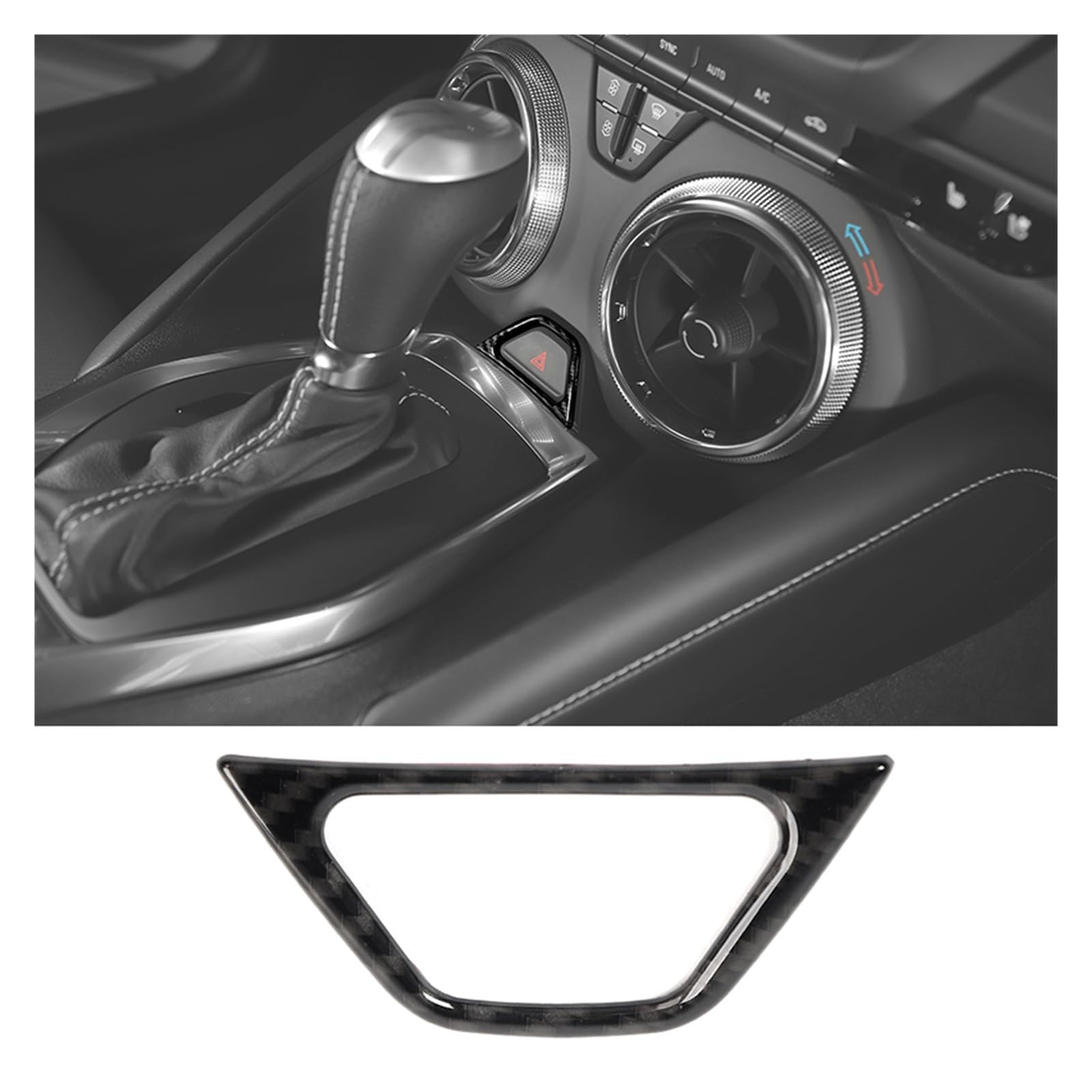 APNWVFO Innenausstattung Formteile Für Chevrolet Für Camaro 2017-2021 Innenausstattung Auto Notlichtknopf Rahmen Dekoration Abdeckung Verkleidung Auto-Dekor Zubehör(Carbon Fiber) von APNWVFO