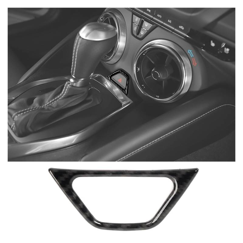 APNWVFO Innenausstattung Formteile Für Chevrolet Für Camaro 2017-2021 Innenausstattung Auto Notlichtknopf Rahmen Dekoration Abdeckung Verkleidung Auto-Dekor Zubehör(Carbon Fiber) von APNWVFO