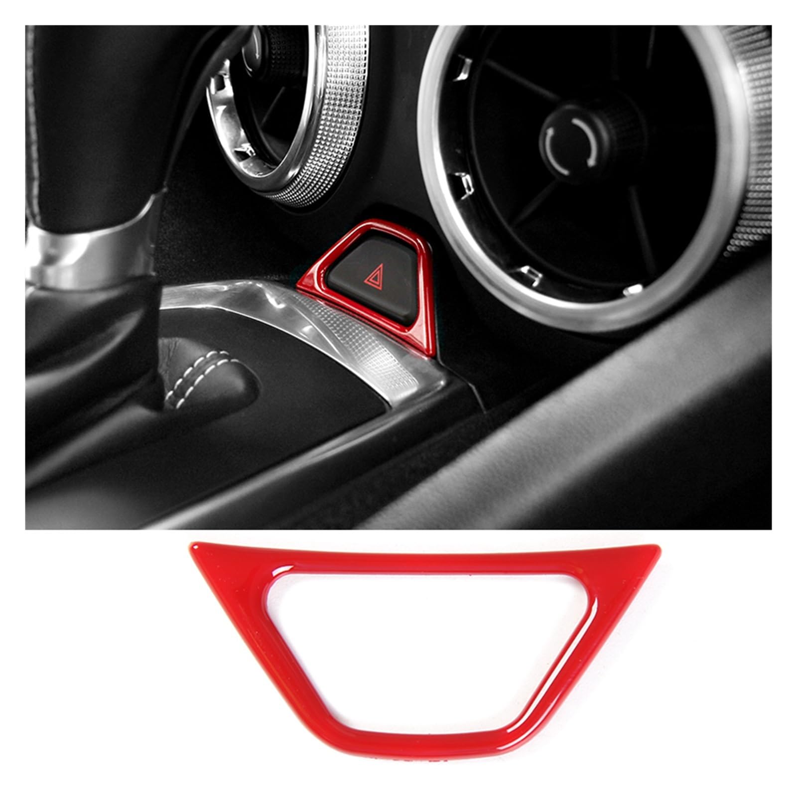 APNWVFO Innenausstattung Formteile Für Chevrolet Für Camaro 2017-2021 Innenausstattung Auto Notlichtknopf Rahmen Dekoration Abdeckung Verkleidung Auto-Dekor Zubehör(Red) von APNWVFO