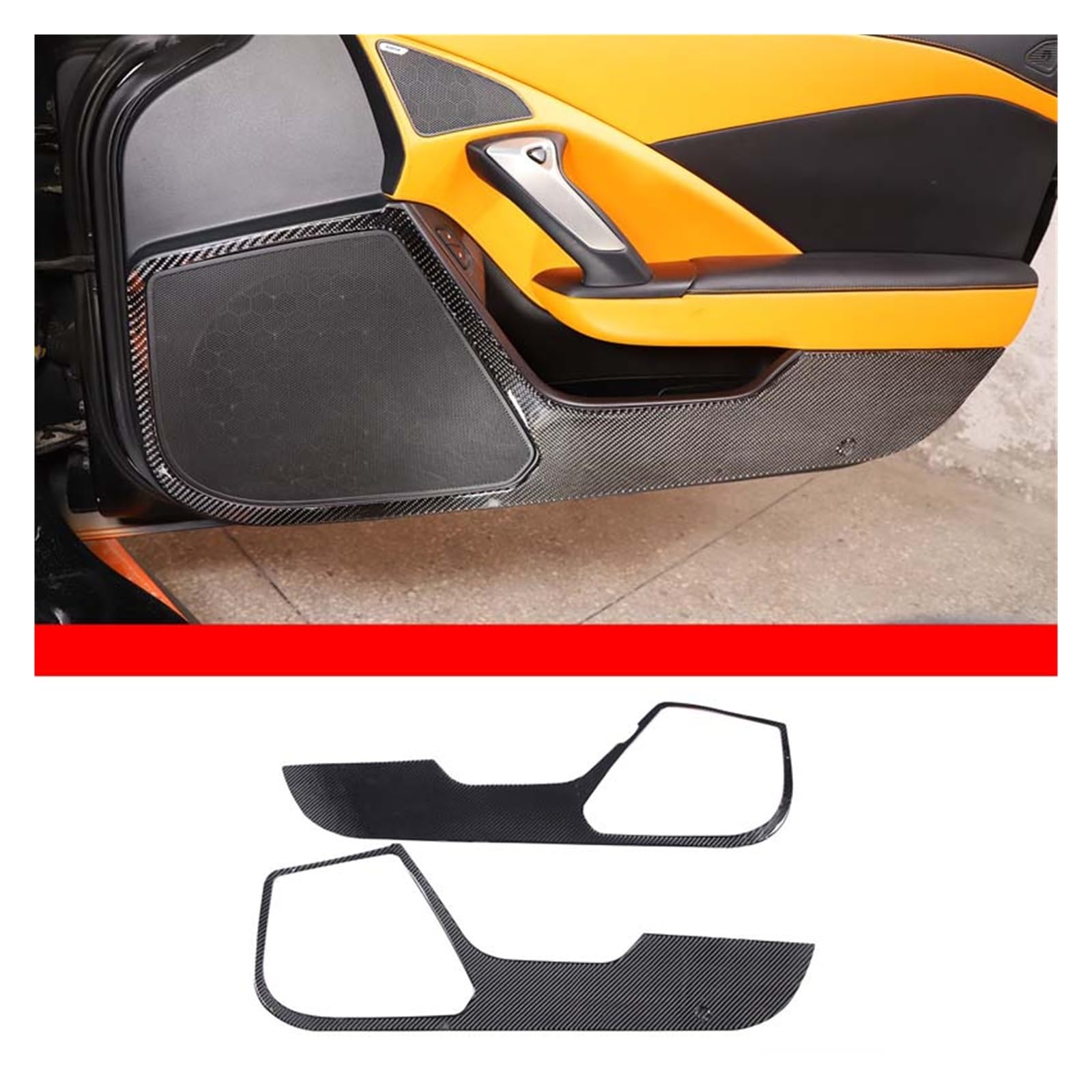 APNWVFO Innenausstattung Formteile Für Chevrolet Für Corvette C7 2014-2019 Tür Anti-Kick Panel Abdeckung Dekoration Trim Auto Innen Zubehör Auto-Dekor Zubehör(Style A) von APNWVFO