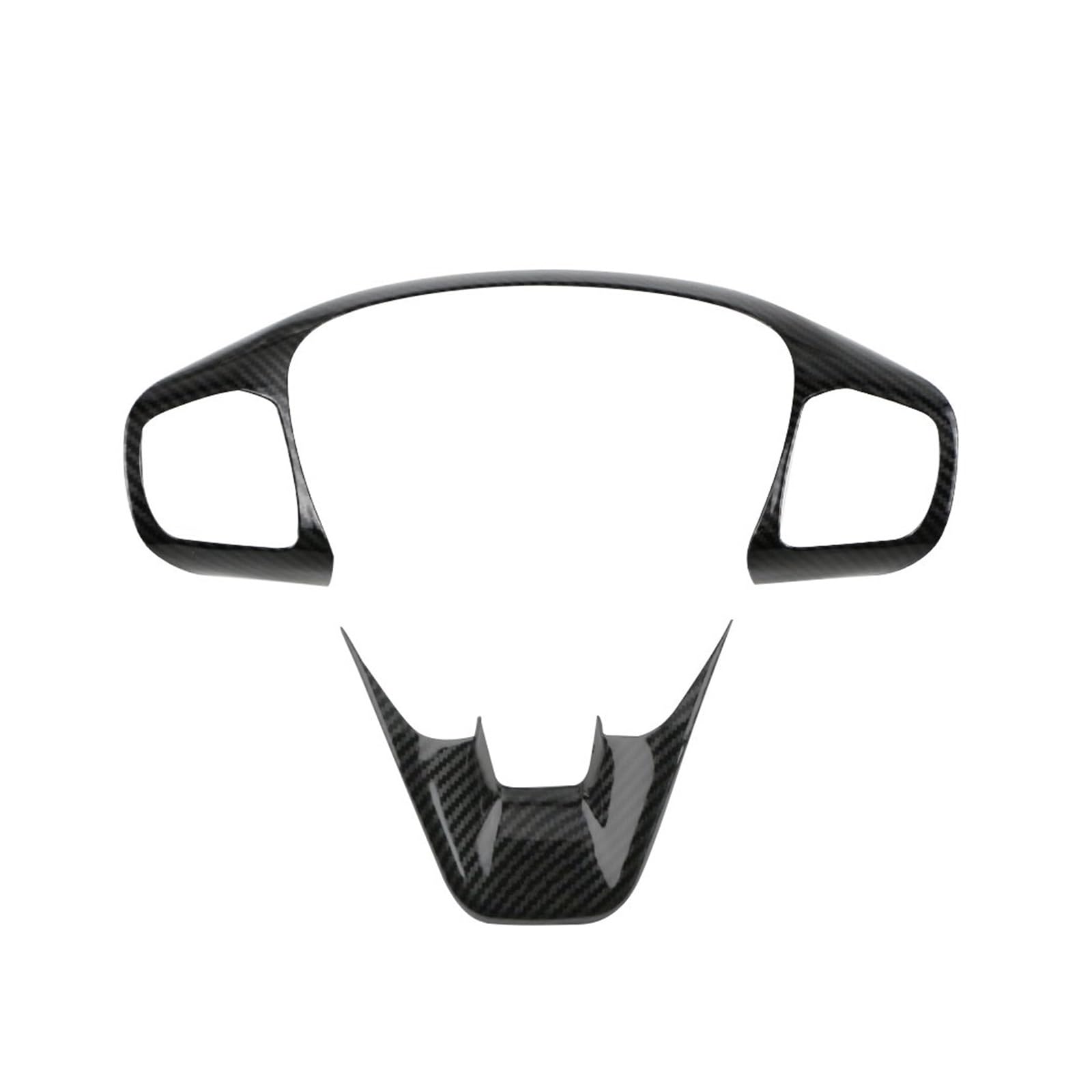 APNWVFO Innenausstattung Formteile Für Ford Für Focus 2019 2020 MK4 ABS Innen Lenkrad Abdeckung Borte Aufkleber Zubehör Auto-Dekor Zubehör(Carbon Fiber Black) von APNWVFO