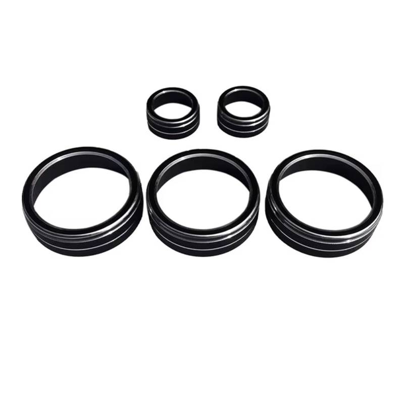 APNWVFO Innenausstattung Formteile Für VW Für Golf MK7 2014-2020 Auto Klimaanlage Knopf Abdeckung Control Schalter Dekoration Ring Auto-Dekor Zubehör(Schwarz) von APNWVFO