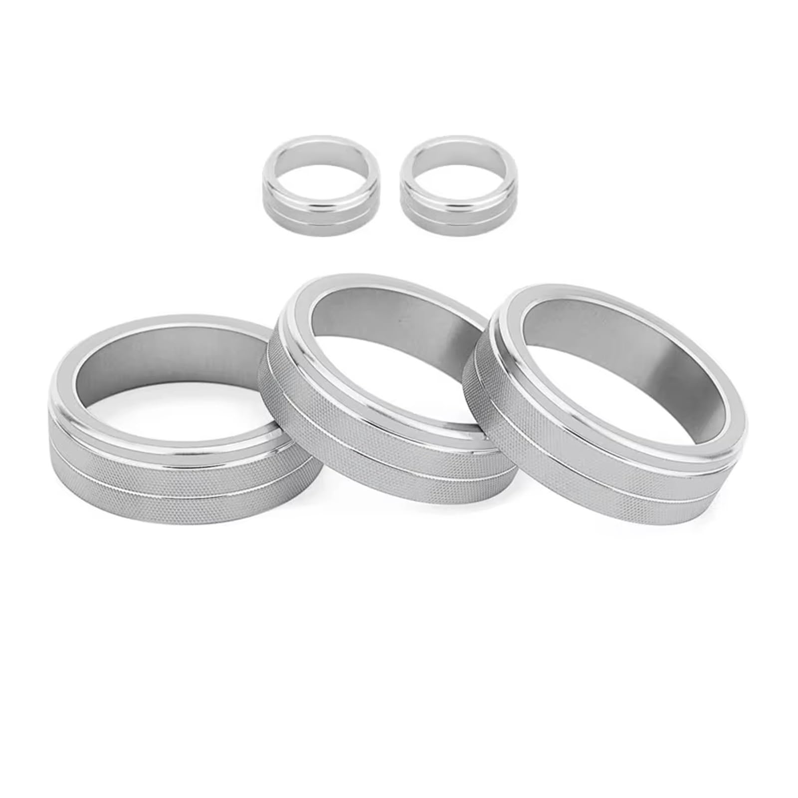 APNWVFO Innenausstattung Formteile Für VW Für Golf MK7 2014-2020 Auto Klimaanlage Knopf Abdeckung Control Schalter Dekoration Ring Auto-Dekor Zubehör(Silber) von APNWVFO