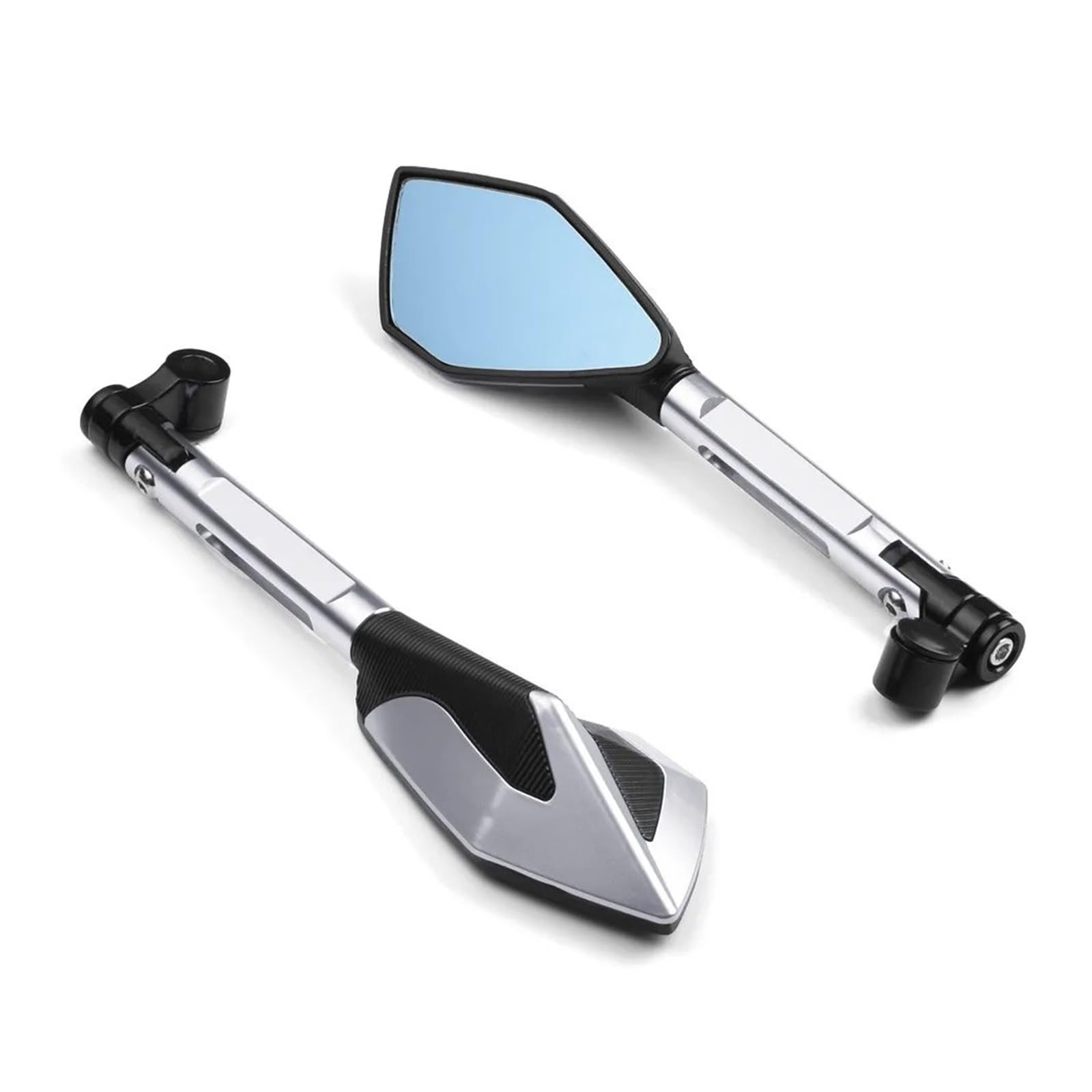 APNWVFO Motorrad-Seitenspiegel Für Suzuki Für GSR 400 2008-2012 Für GSR 600 2006-2011 Für GSR 750 2011-2021 Motorrad Rearview Außenspiegel Motorrad Rückspiegel(Silber) von APNWVFO