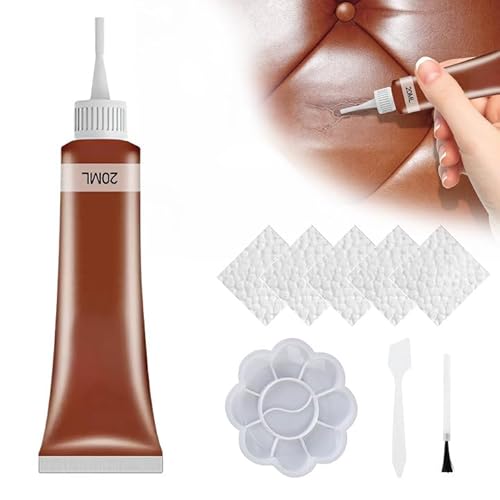 APODESS Leder Reparatur Set,Lederreparatur Creme Kunstleder Reparaturset mit Schwamm & Poliertuch Leder Restaurator für Autositzcouch und Jacke (Walnuss) von APODESS