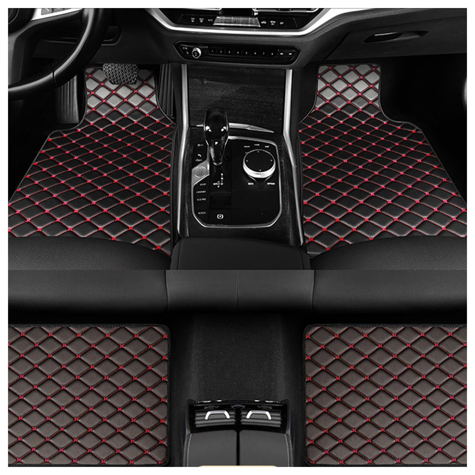 Vierteilige Autofußmatten, für FIAT 500L (2012-2017), wasserdicht, rutschfest, mit Perfekter Passform.,C White von APOQTHF