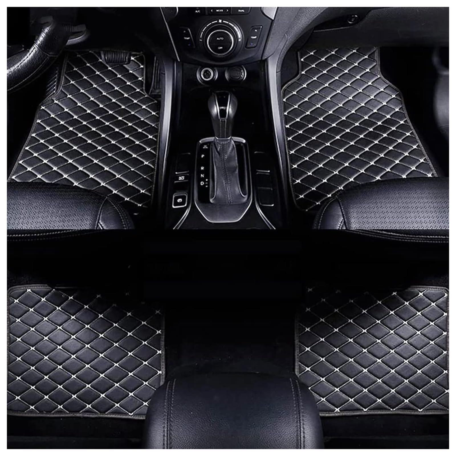 Vierteilige Autofußmatten, für Ford KA 2009-2021 wasserdicht, rutschfest, mit Perfekter Passform.,A Black Vierteilige Autofußmatten, für Ford KA 2009-2021 wasserdicht, rutschfest, mit Perfekter Passform.,A Black von APOQTHF