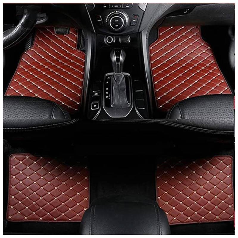 Vierteilige Autofußmatten, für Jaguar F-Pace 2015-2024 2025 wasserdicht, rutschfest, mit Perfekter Passform.,E Beige von APOQTHF