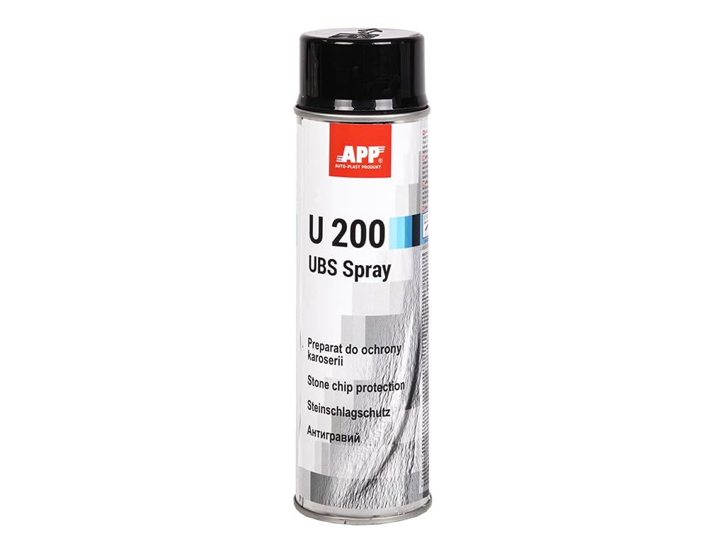 APP U200 UBS Überlackierbar Unterbodenschutz Spray für Auto aus Kunstharz und Kautschuk | Steinschlagschutz | Korrosionsschutzspray | Schwarz | 500 ml von AUTO-PLAST PRODUKT