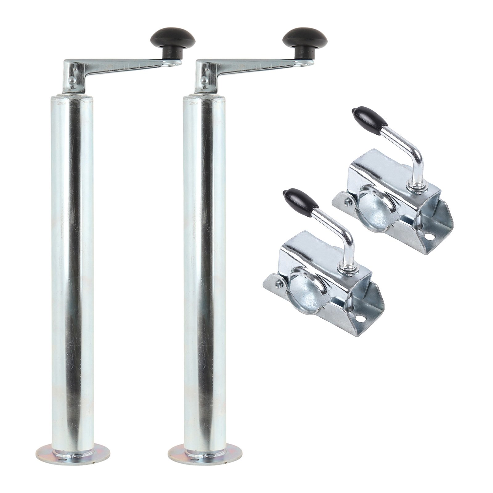 APT Abstellstütze Anhänger ausdrehbar 2er Set inkl. Klemmschelle, Ø 48mm, 400-650 mm, Stahl verzinkt APT Abstellstütze Anhänger ausdrehbar 2er Set inkl. Klemmschelle, Ø 48mm, 400-650 mm, Stahl verzinkt von APT