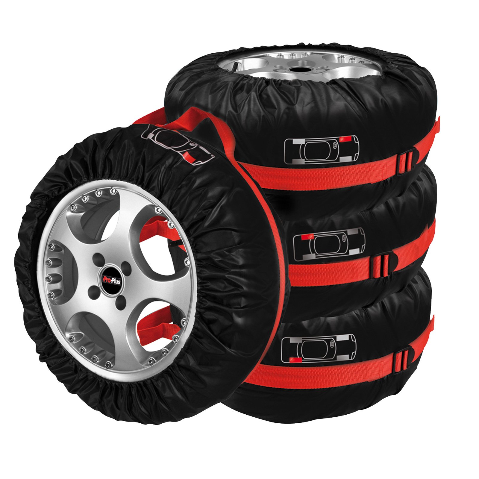 Pat 4er Set Reifen Hüllen Taschen Tragegriff Nylon max 18"; 20 Kg pro Rad von APT