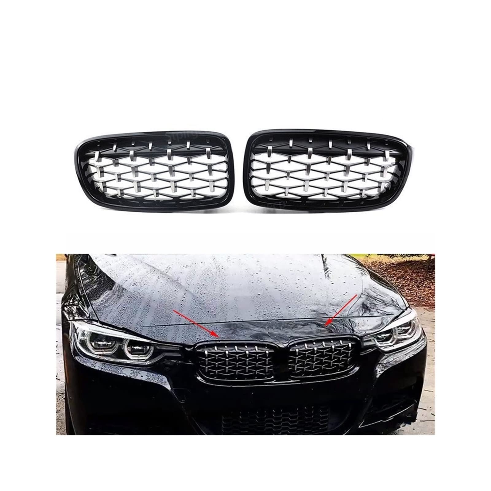 Frontkühlergrills Autozubehör Frontstoßstange Nierengrill Doppellamelle Racing Sportgrill Für 3er F30 F31 F35 2011-2019(1) von APTKCMCNVG