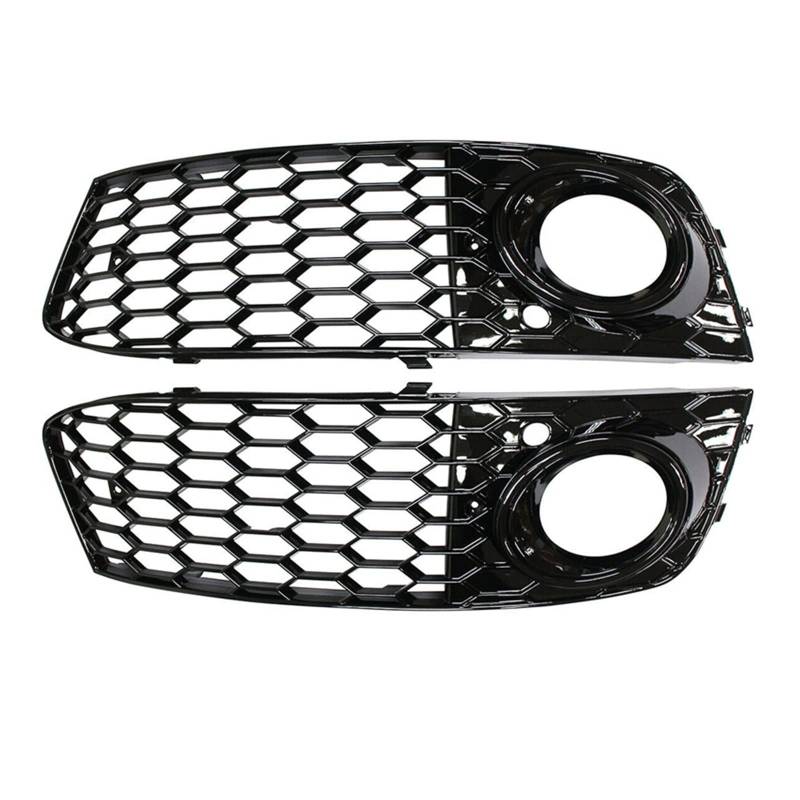 Frontkühlergrills Autozubehör Glänzende Frontstoßstange Nebelscheinwerfer Lampe Mesh Grill Grille Für A4 Für B8 2008 2009 2010 2011 2012(Schwarz) von APTKCMCNVG
