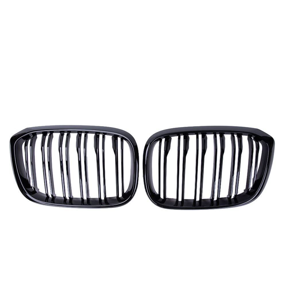Frontkühlergrills Dual Line Glossy Black Racing Grills Autozubehör Car Front Kidney Grill Für X3 X4 G01 G02 G08 2018-2021(B Glossy Black 2 Slat) von APTKCMCNVG