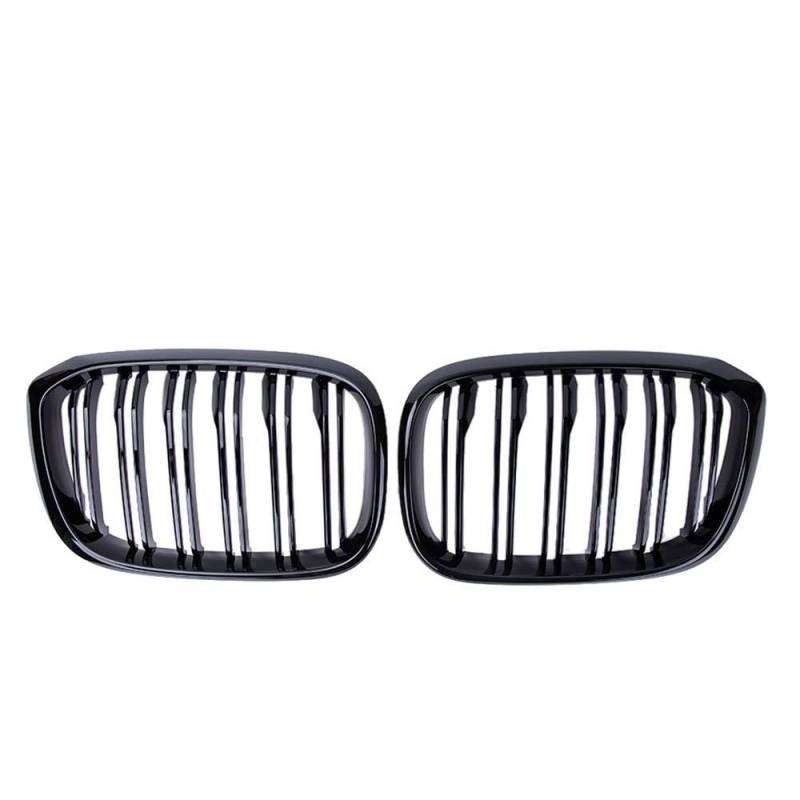 Frontkühlergrills Dual Line Glossy Black Racing Grills Autozubehör Car Front Kidney Grill Für X3 X4 G01 G02 G08 2018-2021(B Glossy Black 2 Slat) von APTKCMCNVG