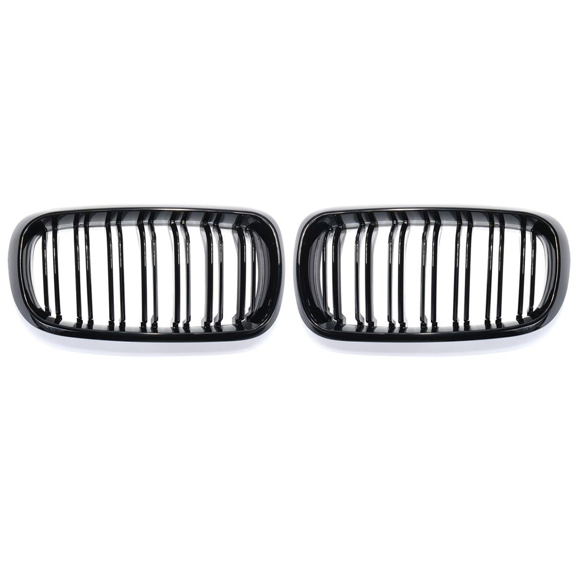 Frontkühlergrills Frontstoßstange Nieren Kühler Racing Grills Paar Doppellamellen Frontstoßstange Grillgitter Für F15/F16 X5 X6 2014-2017(Glossy 2 Slats) von APTKCMCNVG