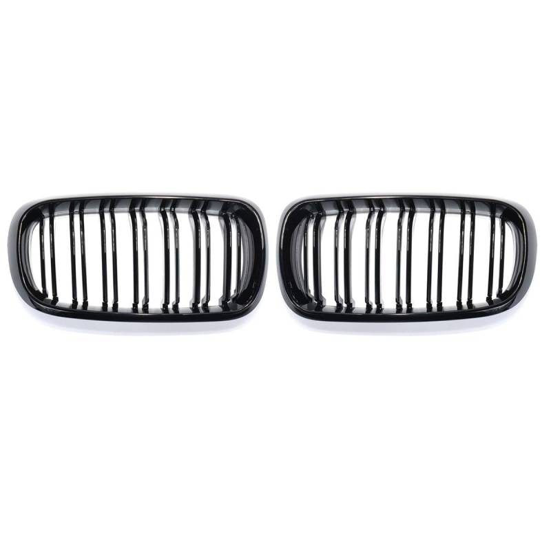Frontkühlergrills Frontstoßstange Nieren Kühler Racing Grills Paar Doppellamellen Frontstoßstange Grillgitter Für F15/F16 X5 X6 2014-2017(Glossy 2 Slats) von APTKCMCNVG