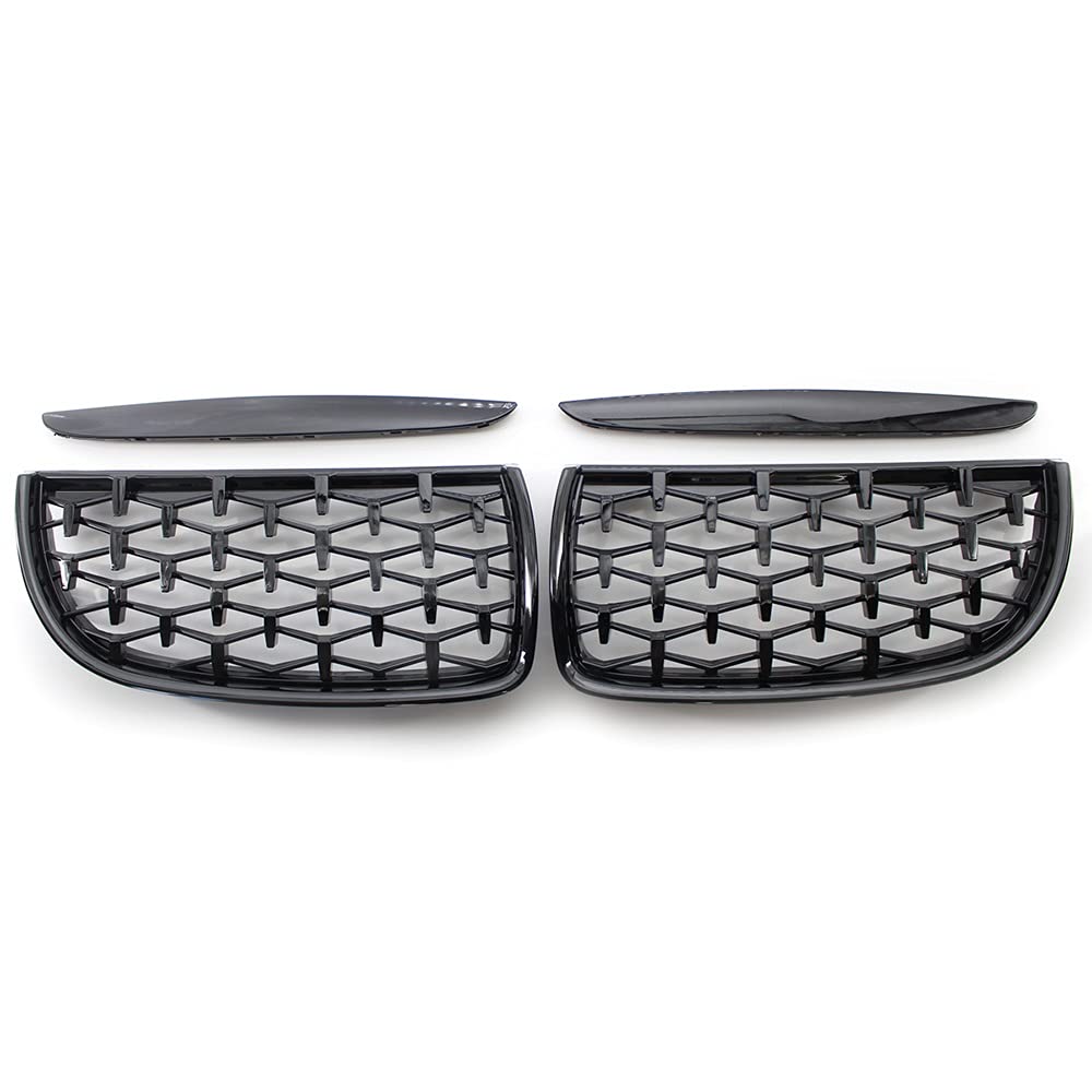 Frontkühlergrills Frontstoßstangen-Nierengitter Diamond Grill Meteor Style Für 3er E90 E91 2005-2008(Gloss Black) von APTKCMCNVG