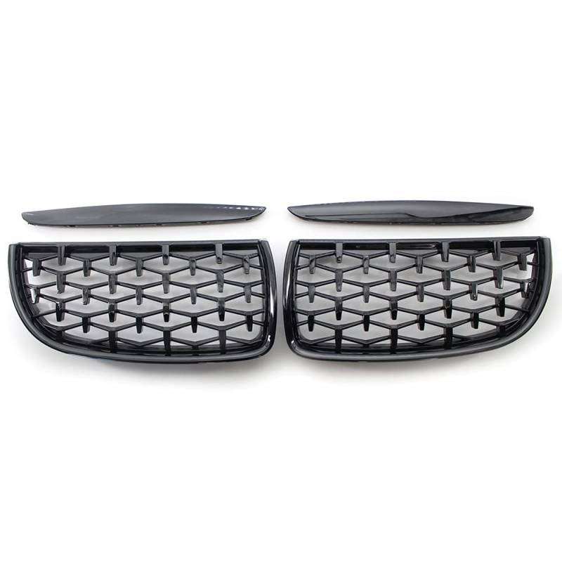 Frontkühlergrills Frontstoßstangen-Nierengitter Diamond Grill Meteor Style Für 3er E90 E91 2005-2008(Gloss Black) von APTKCMCNVG