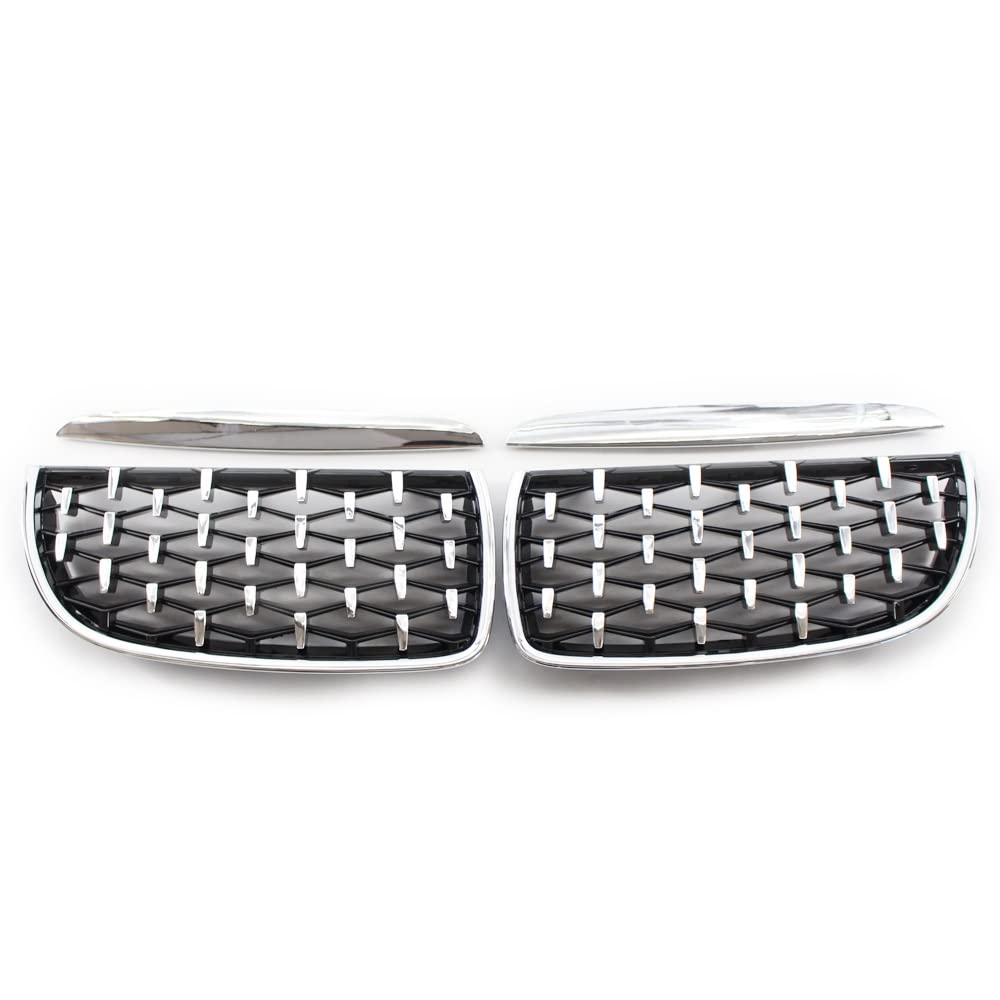 Frontkühlergrills Für 3er E90 E91 2005-2008 Frontstoßstangen-Nierengitter Diamond Grill Meteor Style(All Silver) von APTKCMCNVG