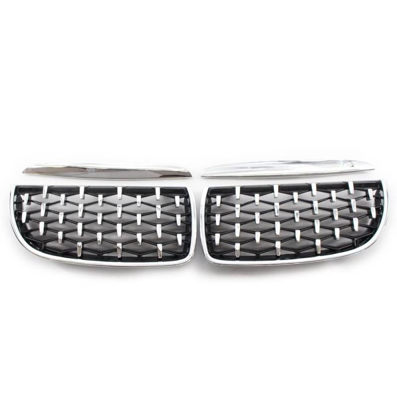 Frontkühlergrills Für 3er E90 E91 2005-2008 Frontstoßstangen-Nierengitter Diamond Grill Meteor Style(All Silver) von APTKCMCNVG